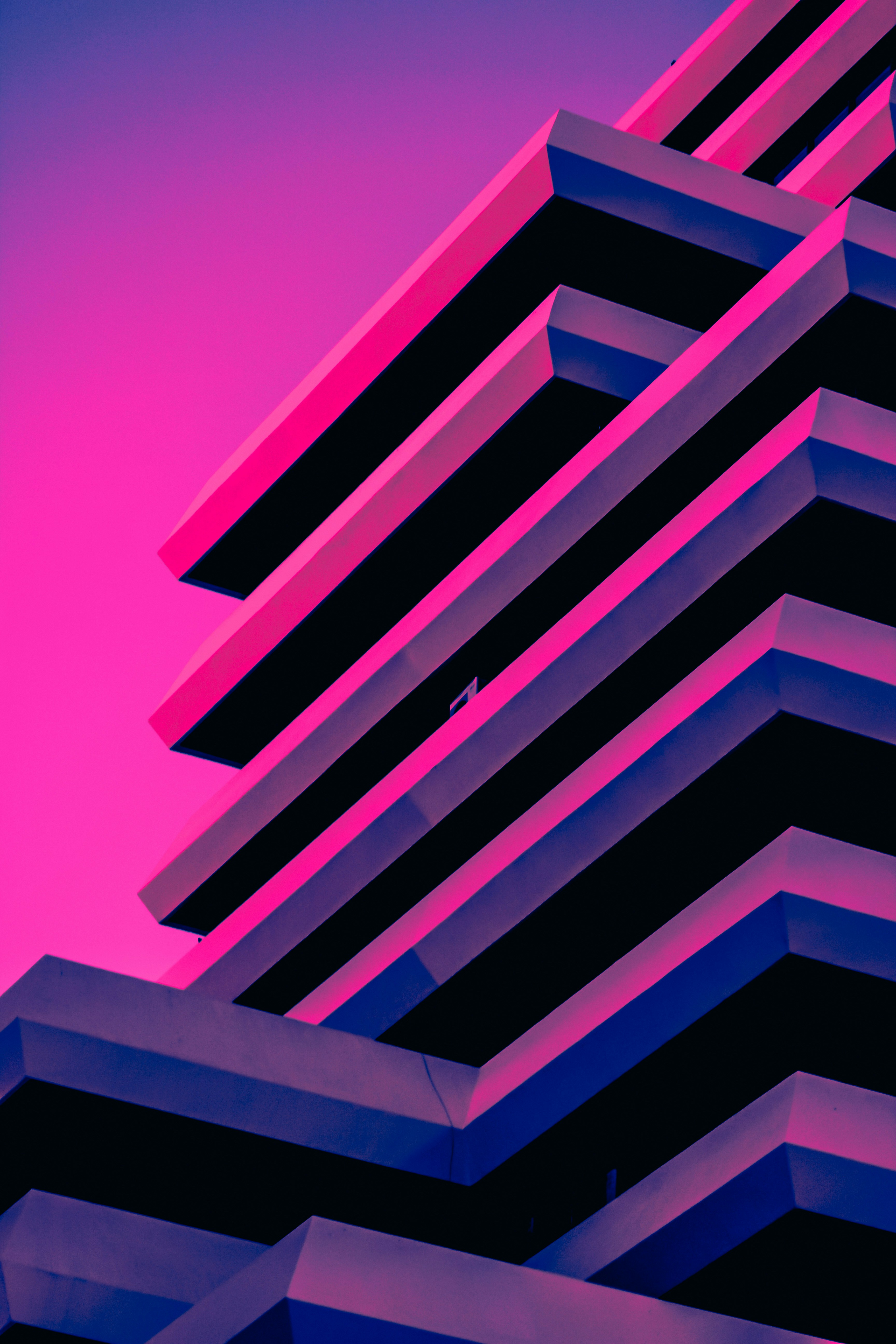 Bright fuchsia metal structure, architecture, image from Unspalsh