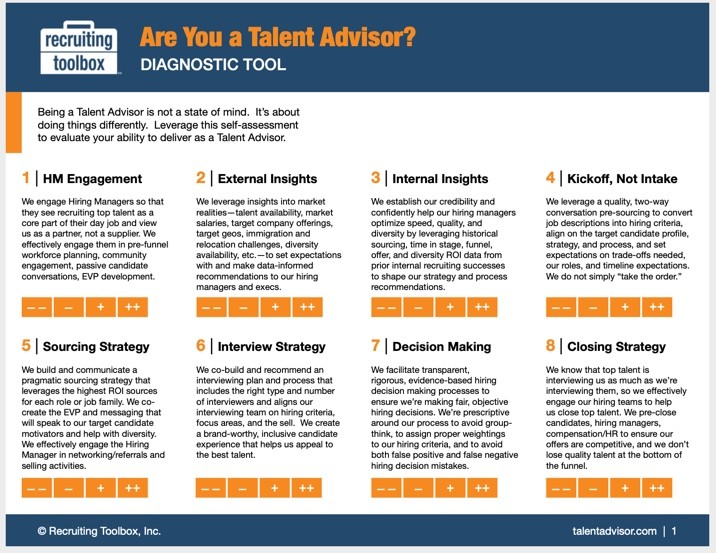 Actions taken by talent advisors