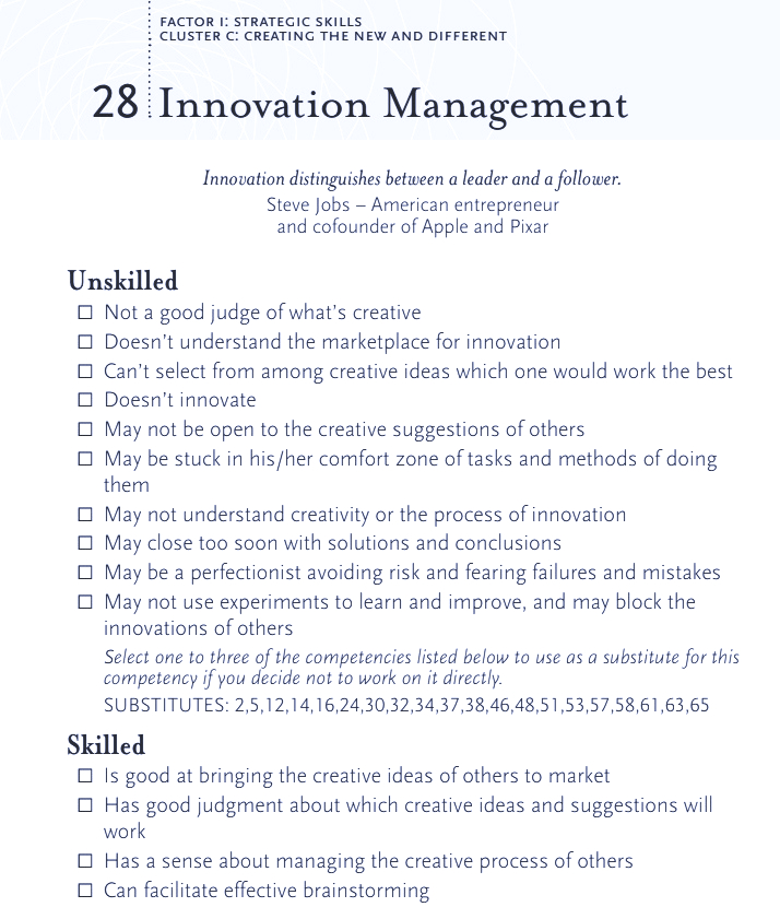Strategic Skill - Innovation Management - FYI Book from Korn Ferry - the principalrecruiter