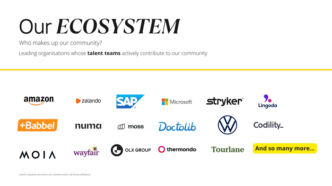 Talent Crunch - Berlin Nov 2024 Example of Participants Ecosystem